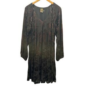 Taylor Velvet Burnout Floral Tiered Dress
